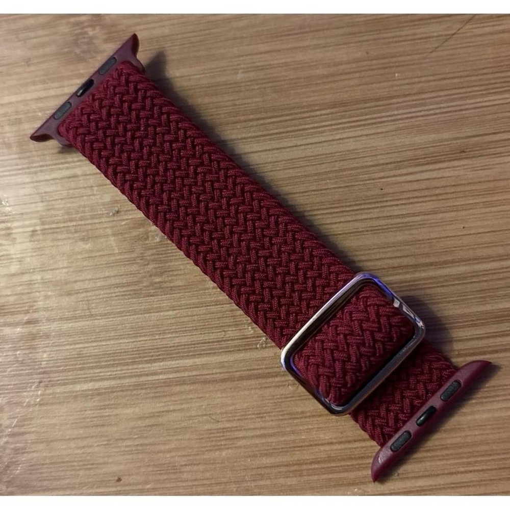 NEW Wine Red Braided Stretch Solo Loop Band for Apple Watch 42mm/44mm/45mm